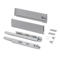 Emuca Cassetto esterno Vertex con regolazione 3D altezza 131mm, 40kg, profondità 500mm, Acciaio, Ver