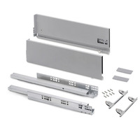 Emuca Cassetto esterno Vertex con regolazione 3D altezza 178mm, 40kg, profondità 350mm, Acciaio, Ver