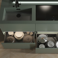 Emuca Cassetto esterno Vertex con regolazione 3D altezza 178mm, 40kg, profondità 350mm, Acciaio, Gri - 3