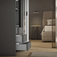 Emuca Cassetto esterno Vertex con regolazione 3D altezza 178mm, 40kg, profondità 450mm, Acciaio, Ver - 3