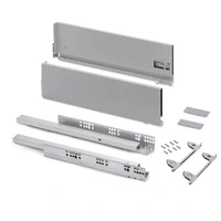 Emuca Cassetto esterno Vertex con regolazione 3D altezza 178mm, 40kg, profondità 500mm, Acciaio, Ver