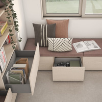 Emuca Cassetto esterno Vertex con regolazione 3D altezza 93mm, 40kg, profondità 300mm, Acciaio, Vern - 2