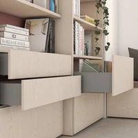 Emuca Cassetto esterno Vertex con regolazione 3D altezza 93mm, 40kg, profondità 300mm, Acciaio, Vern - 4