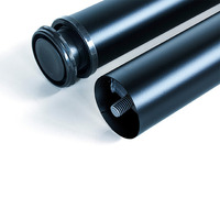 Emuca Lotto di 4 gambe per tavolo, diametro 60mm, H 830mm, Acciaio, Verniciato nero - 2
