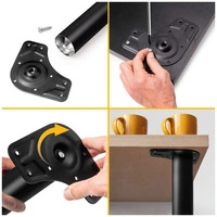 Emuca Lotto di 4 gambe per tavolo, diametro 60mm, H 830mm, Acciaio, Verniciato nero - 8