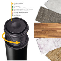 Emuca Lotto di 4 gambe per tavolo, diametro 60mm, H 830mm, Acciaio, Verniciato nero - 9