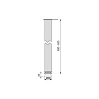 Emuca Lotto di 4 gambe per tavolo, diametro 60mm, H 830mm, Acciaio, Verniciato nero - 11