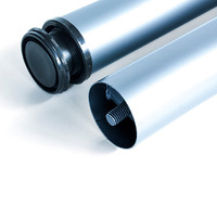 Emuca Lotto di 4 gambe per tavolo, diametro 60mm, H 830mm, Acciaio, Verniciato alluminio - 2