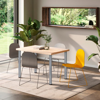 Emuca Lotto di 4 gambe per tavolo, diametro 60mm, H 830mm, Acciaio, Verniciato alluminio - 5