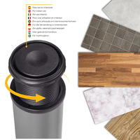 Emuca Lotto di 4 gambe per tavolo, diametro 60mm, H 830mm, Acciaio, Verniciato alluminio - 9