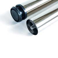 Emuca Lotto di 4 gambe per tavolo, diametro 60mm, H 830mm, Acciaio, Nichel satinado - 2