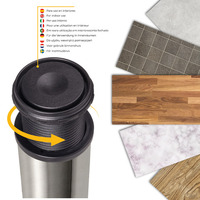 Emuca Lotto di 4 gambe per tavolo, diametro 60mm, H 830mm, Acciaio, Nichel satinado - 9