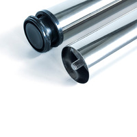 Emuca Lotto di 4 gambe per tavolo, diametro 60mm, H 710mm, Acciaio, Cromato lucido - 2