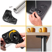 Emuca Lotto di 4 gambe per tavolo, diametro 60mm, H 710mm, Acciaio, Cromato lucido - 7