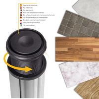 Emuca Lotto di 4 gambe per tavolo, diametro 60mm, H 710mm, Acciaio, Cromato lucido - 8