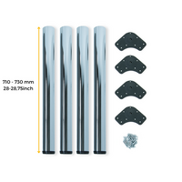 Emuca Lotto di 4 gambe per tavolo, diametro 60mm, H 710mm, Acciaio, Cromato lucido - 12