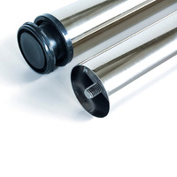 Emuca Lotto di 4 gambe per tavolo, diametro 60mm, H 710mm, Acciaio, Nichel satinado - 2