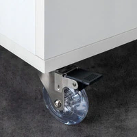 Emuca Lotto di 4 ruote Slip trasparenti con piastra di montaggio, diametro 75 mm, Acciaio e Tecnopla - 3