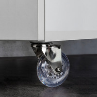 Emuca Lotto di 4 ruote Slip trasparenti con piastra di montaggio, diametro 75 mm, Acciaio e Tecnopla - 4