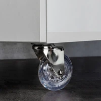 Emuca Lotto di 4 ruote Slip trasparenti con piastra di montaggio, diametro 75 mm, Acciaio e Tecnopla - 4