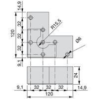 Emuca Lotto di 20 piedini per mobili Alumix 8, altezza 24 mm, Tecnoplastica, Verniciato alluminio - 4