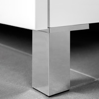 Emuca Lotto di 4 piedini per mobili Alumix 1, altezza 100 mm, Tecnoplastica, Cromato - 2