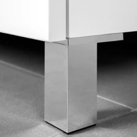 Emuca Lotto di 4 piedini per mobili Alumix 1, altezza 100 mm, Tecnoplastica, Cromato - 2