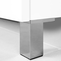 Emuca Lotto di 4 piedini per mobili Alumix 1, altezza 100 mm, Tecnoplastica, Cromato - 4