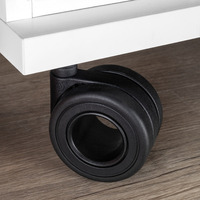 Emuca Lotto di 4 ruote Hole con piastra di montaggio, diametro 65 mm, Acciaio, Verniciato nero e Tec - 2