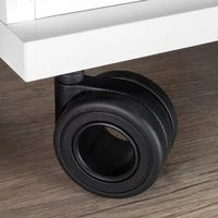 Emuca Lotto di 4 ruote Hole con piastra di montaggio, diametro 65 mm, Acciaio, Verniciato nero e Tec - 2