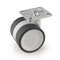 Emuca Lotto di 4 ruote Bowl 2 con piastra di montaggio, diametro 50 mm, Acciaio e Tecnoplastica - 4