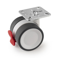 Emuca Lotto di 4 ruote Bowl 2 con piastra di montaggio, diametro 50 mm, Acciaio e Tecnoplastica - 5