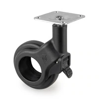 Emuca Lotto di 4 ruote Hole 2 con piastra di montaggio, diametro 60 mm, Acciaio e Tecnoplastica, Ver - 5