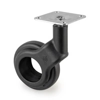 Emuca Lotto di 4 ruote Hole 2 con piastra di montaggio, diametro 60 mm, Acciaio e Tecnoplastica, Ver - 7