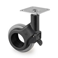 Emuca Lotto di 4 ruote Hole 2 con piastra di montaggio, diametro 60 mm, Acciaio e plastica, Tecnopla - 5