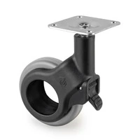 Emuca Lotto di 4 ruote Hole 2 con piastra di montaggio, diametro 60 mm, Acciaio e plastica, Tecnopla - 5
