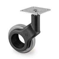 Emuca Lotto di 4 ruote Hole 2 con piastra di montaggio, diametro 60 mm, Acciaio e plastica, Tecnopla - 7