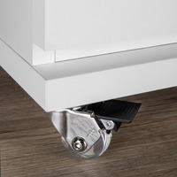 Emuca Lotto di 4 ruote Slip 3 trasparenti con piastra di montaggio, diametro 35 mm, Acciaio e Tecnop - 2