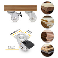 Emuca Lotto di 4 ruote Slip 3 trasparenti con piastra di montaggio, diametro 35 mm, Acciaio e Tecnop - 9