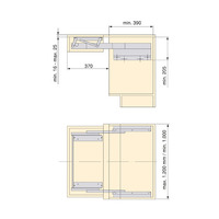 Emuca Guide per tavolo allungabile e sollevabile Oplà Folding+39 M120, Alluminio, Champagne anodizza - 5