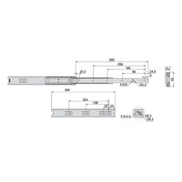 Emuca Lotto di 5 set guide per cassetti, a sfera, altezza 45 mm, profondità 350 mm, estrazione total - 4