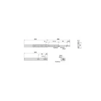Emuca Lotto di 5 set guide per cassetti, a sfera, altezza 45 mm, profondità 300 mm, estrazione total - 7