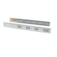 Emuca Lotto di 5 set guide per cassetti, a sfera, altezza 45 mm, profondità 550 mm, estrazione total - 6