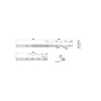 Emuca Lotto di 5 set guide per cassetti, a sfera, altezza 45 mm, profondità 550 mm, estrazione total - 7