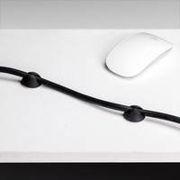 Emuca Lotto di 2 Portacavi da sotto tavolo, Lunghezza 430 mm, Acciaio, Verniciato nero - 3