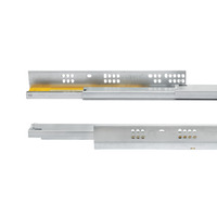 Emuca Set di guide per cassetti a scomparsa Silver, estrazione totale, chiusura soft, profondità 250 - 6