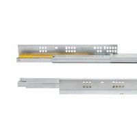 Emuca Set di guide per cassetti a scomparsa Silver, estrazione totale, chiusura soft, Profondità 300 - 6