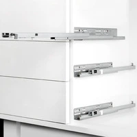 Emuca Set di guide per cassetti a scomparsa Silver, estrazione totale, push, profondità 250 mm, Acci - 3