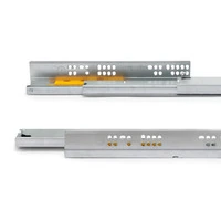 Emuca Set di guide per cassetti a scomparsa Silver, estrazione totale, push, profondità 350 mm, Acci - 6