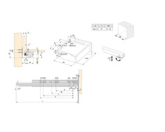 Emuca Set di guide per cassetti a scomparsa Silver, estrazione totale, push, profondità 400 mm, Acci - 7